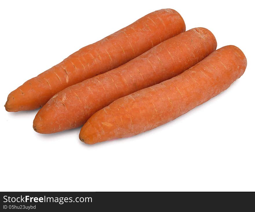 Carrots On A White Background.