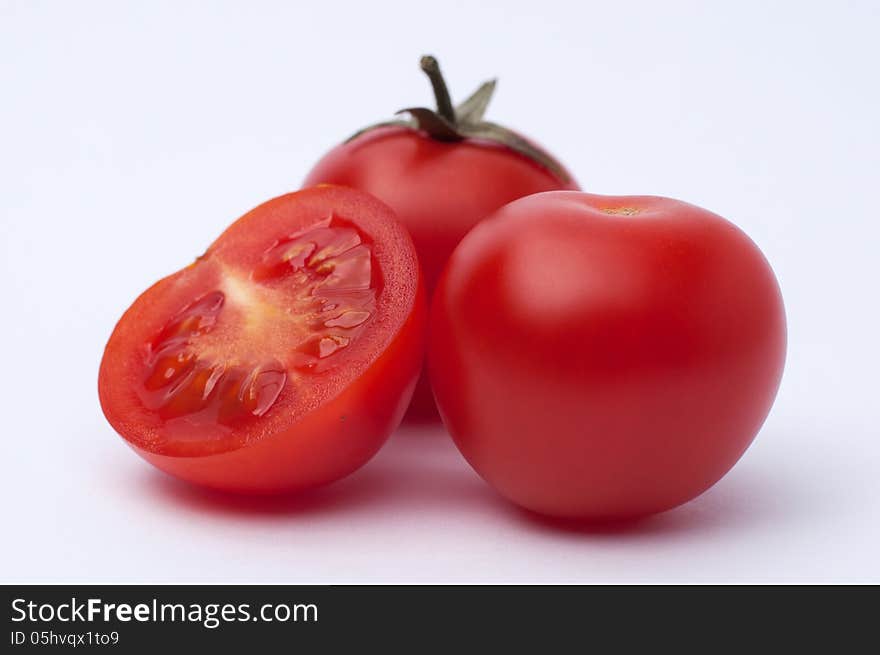 Tomato on white