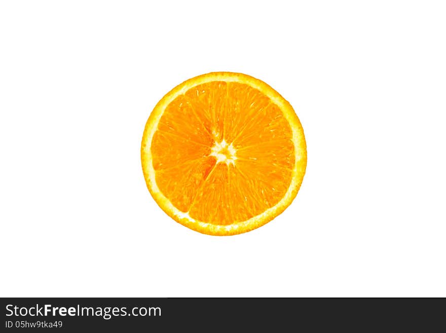 Ripe orange on a white background. Ripe orange on a white background