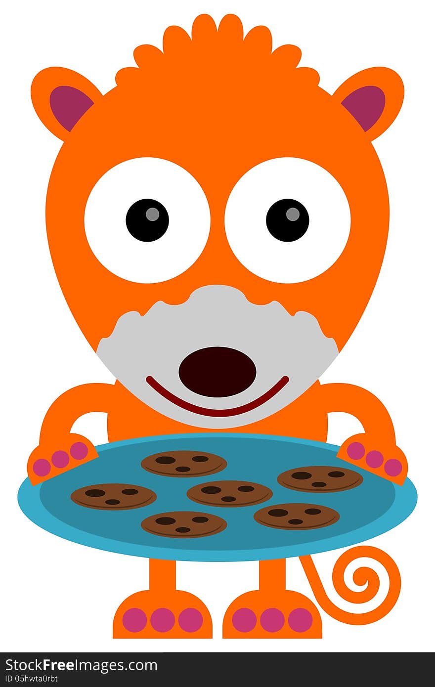 An illustration of a hamster carrying a plate with cookies. An illustration of a hamster carrying a plate with cookies