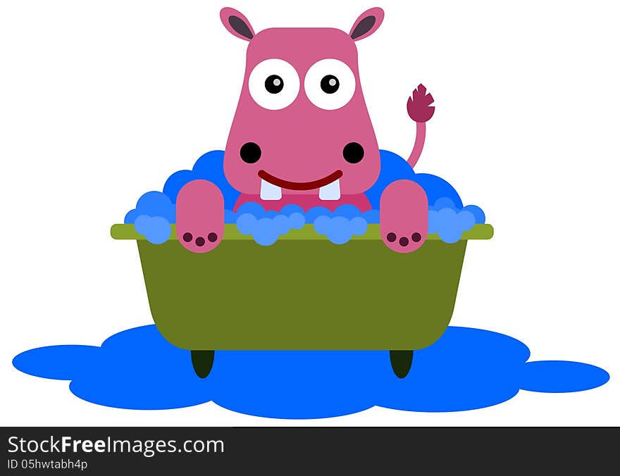 Hippo in a tub