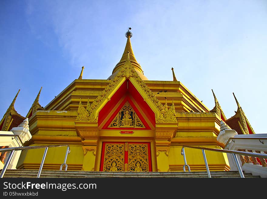 Thai Pagoda is beautiful at Wat Wang Manao, Thailand