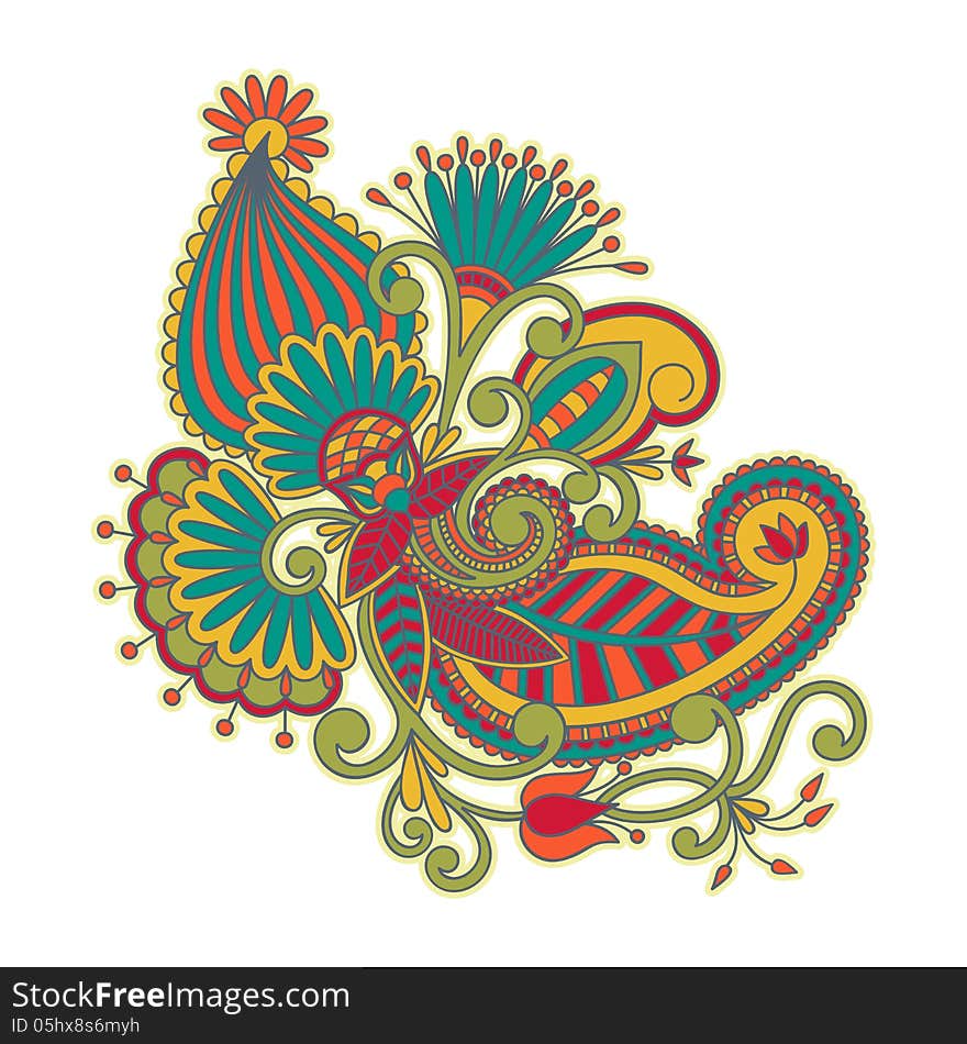 Vector illustration with vintage pattern for print, embroidery. Vector illustration with vintage pattern for print, embroidery.