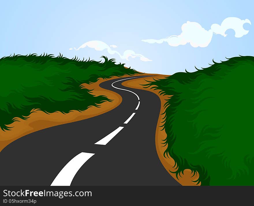 Beautiful country road and nature background