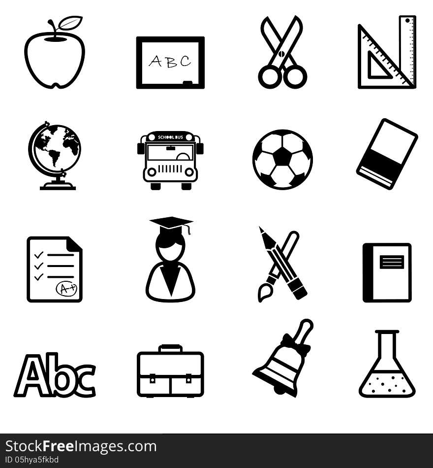 Education Icons Black