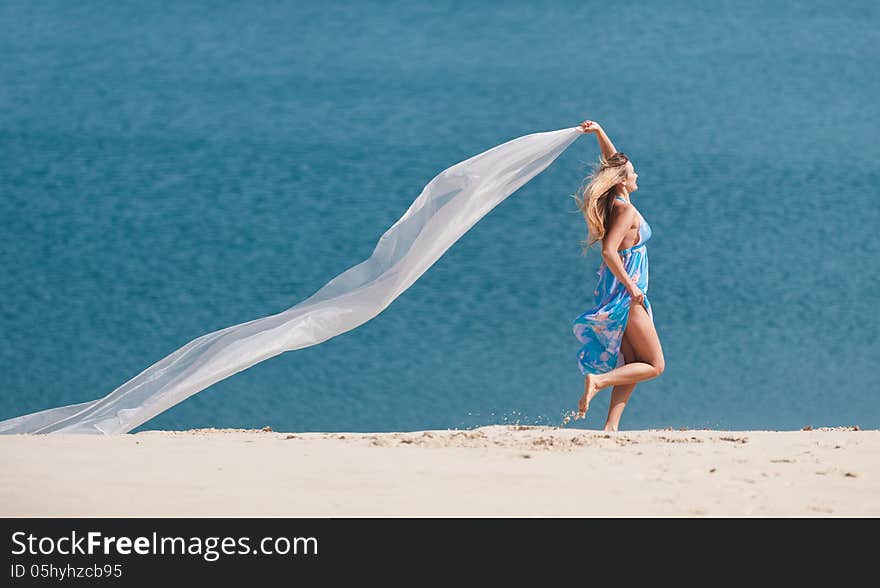 Running across the sand