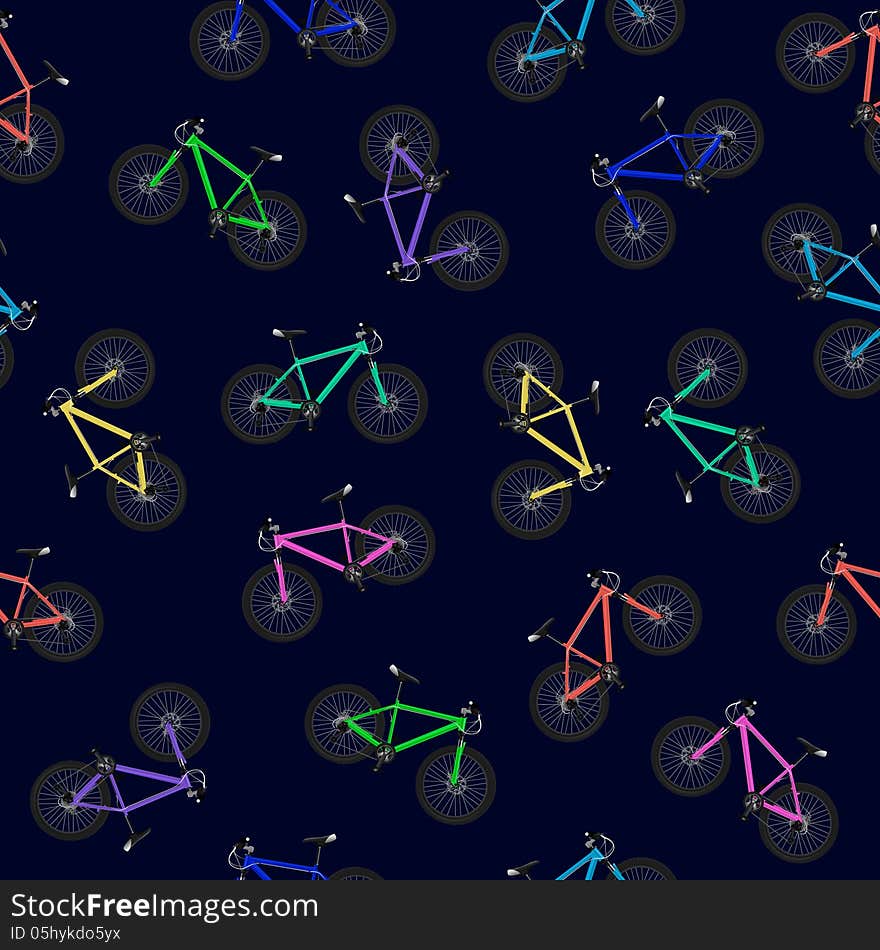 Colorful bikes pattern. This is file of EPS10 format.