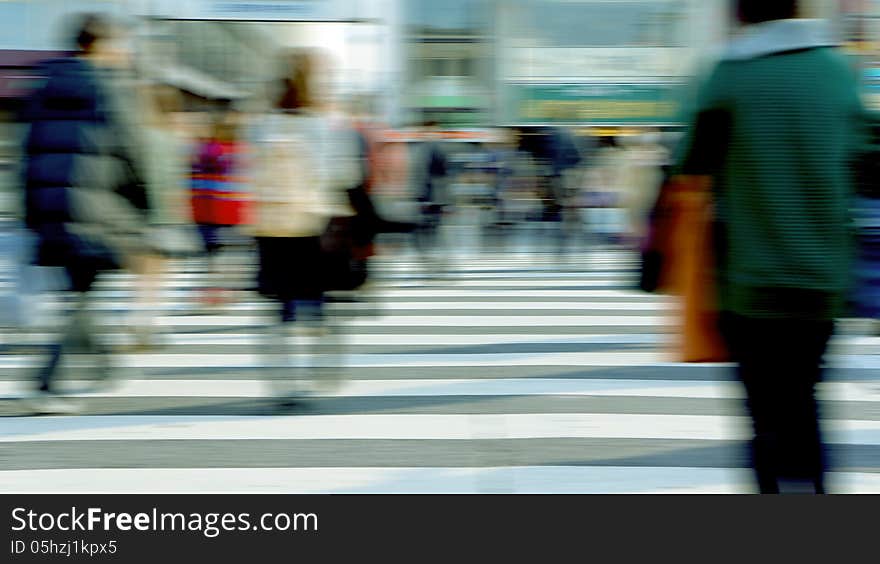 Tokyo in a hurry on a crosswalk. Tokyo in a hurry on a crosswalk