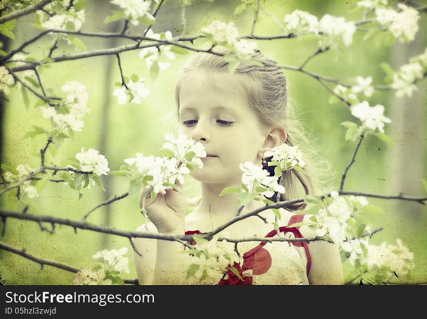 Girl in the park-vintage photo