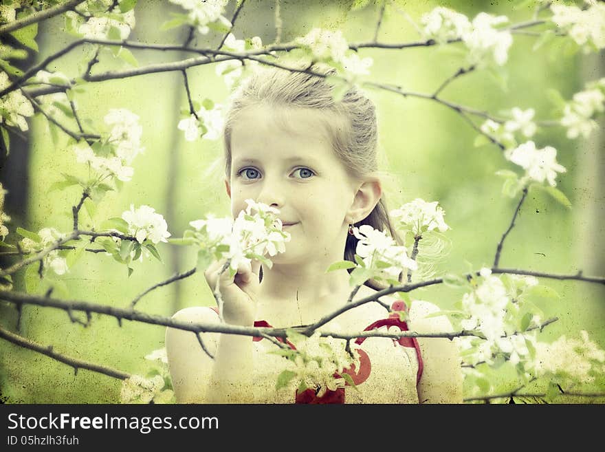 Girl in the park-vintage photo