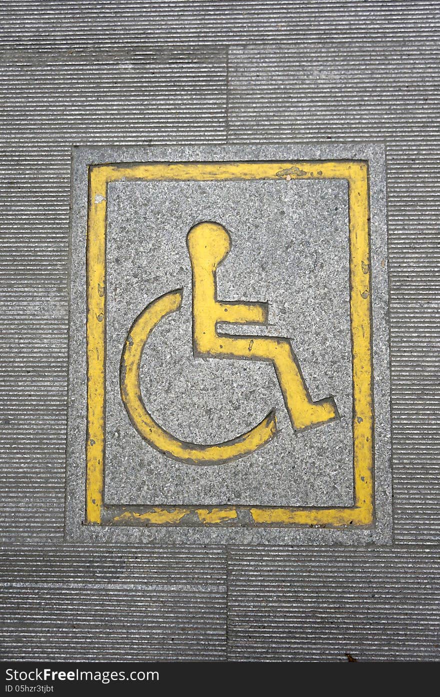 Wheelchair Logo On The Floor