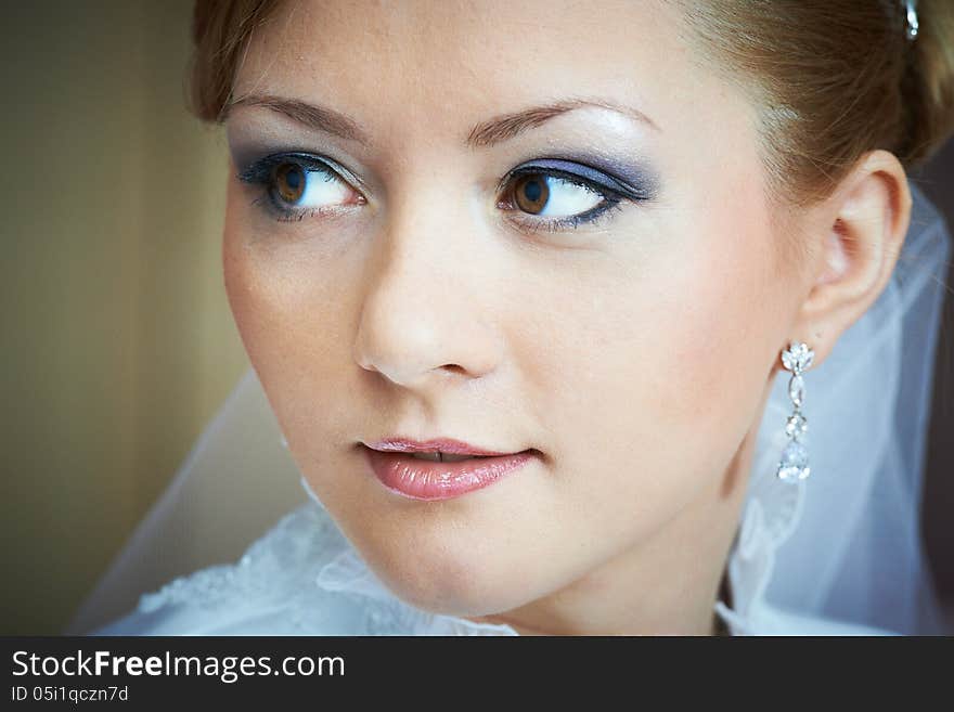 Portrait of beautiful woman closeup