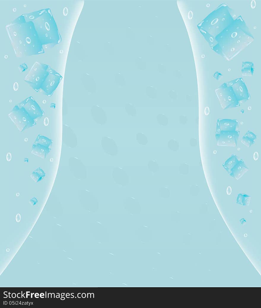 Vector abstract background with falling ice cubes