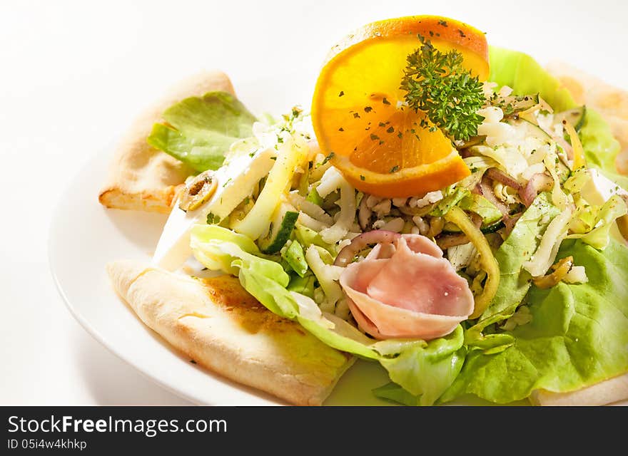 Easy and healthy breakfast, traditional salad from Greece.