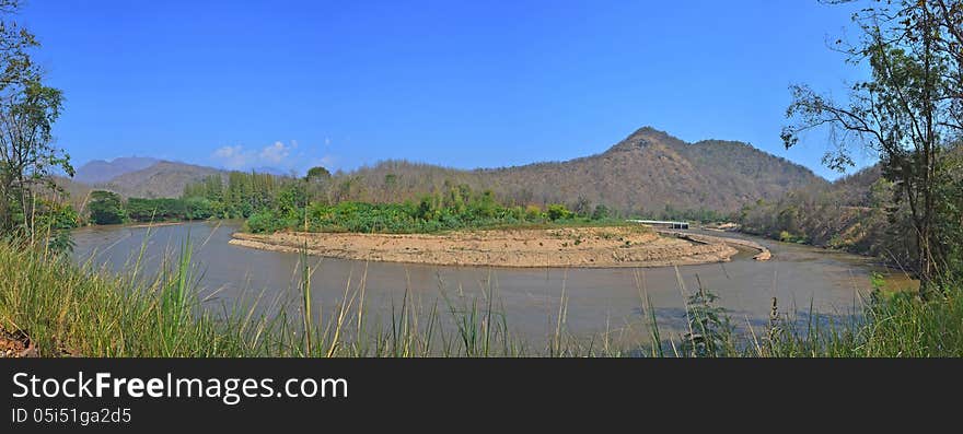 Beautiful Landscape of Thailand : a Curve of 'Jam' River.