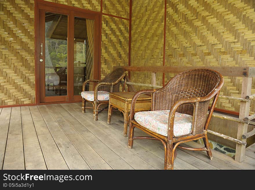 Bamboo And Wicker Chair Living Room