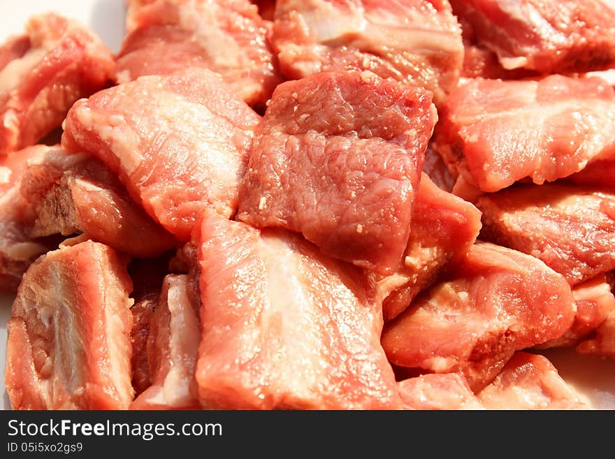 Red color pork bones ready to cook