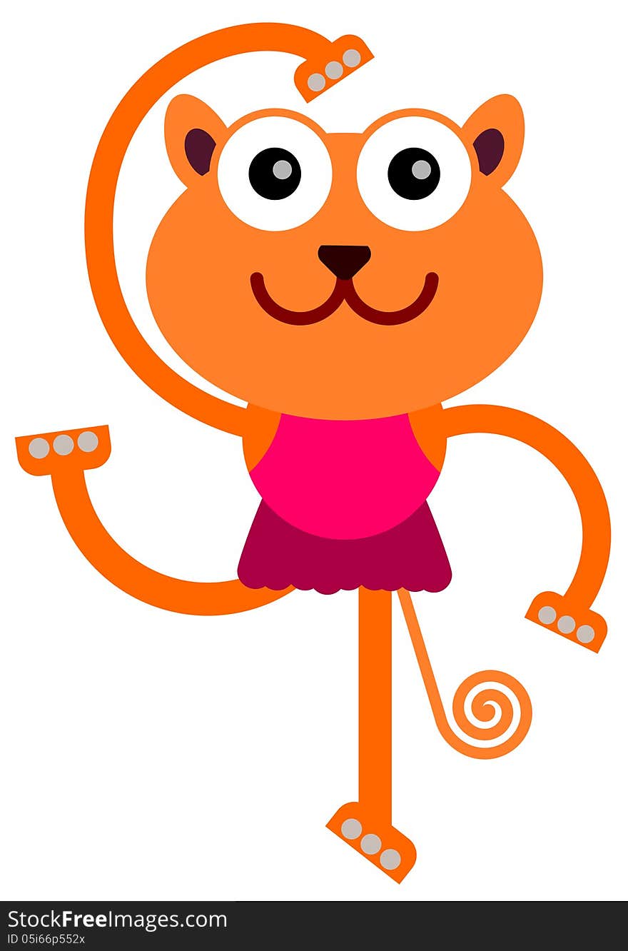 Illustration of a cat dressed like a ballerina. Illustration of a cat dressed like a ballerina