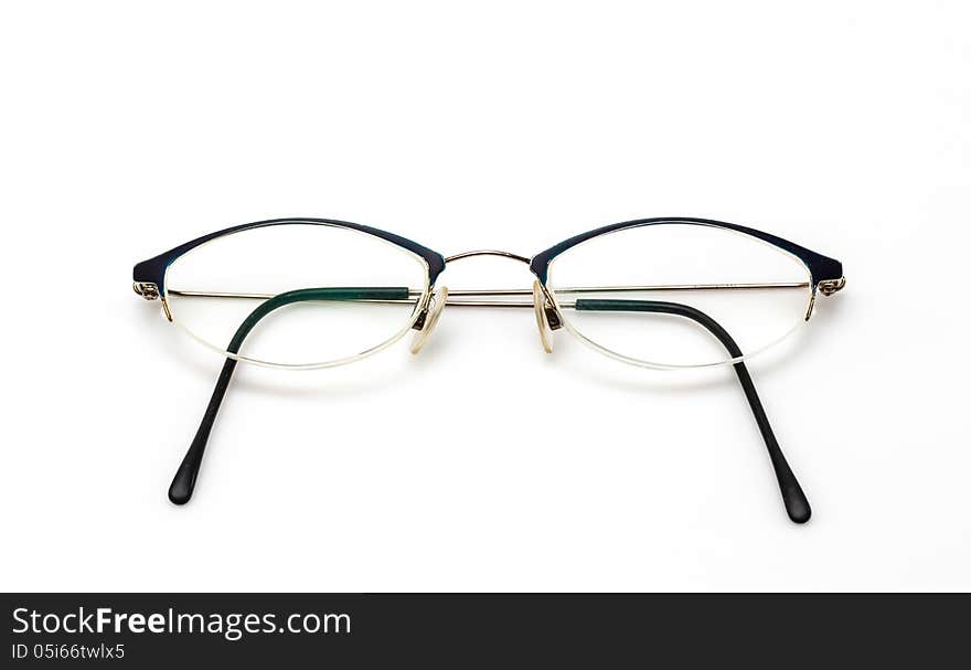 Glasses on white background.