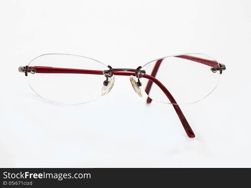 Glasses on white background.