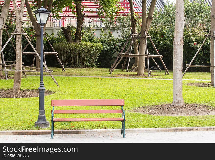 Bench in the National park,Thailand.