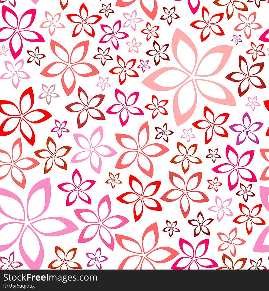 Tender floral pink seamless pattern, vector illustration