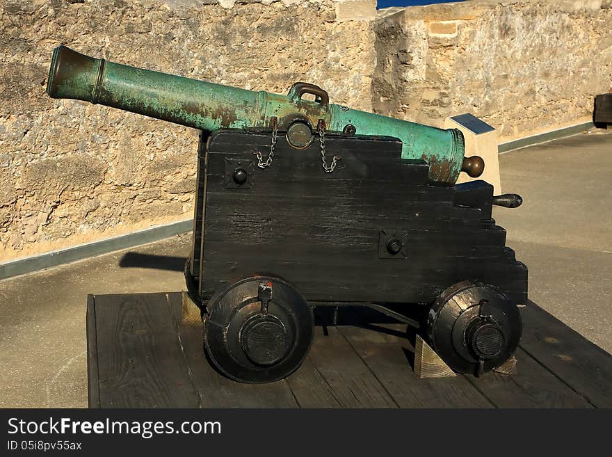 Cannon from the 16th century at Castillio San Marcos in Florida. Cannon from the 16th century at Castillio San Marcos in Florida