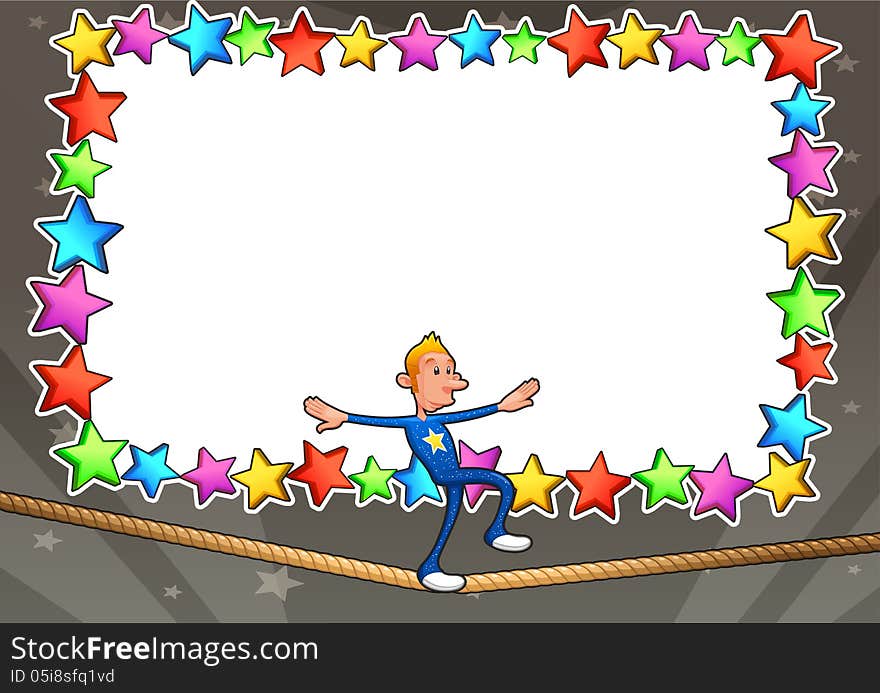 Funny card with empty space for text. Vector illustration, A3-A4-A5 sizes, proportioned.