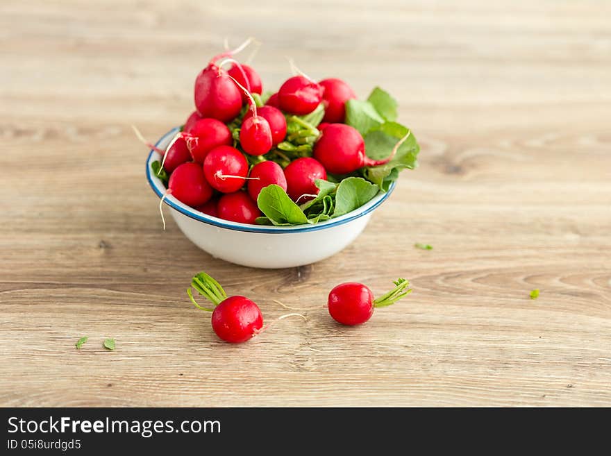 Bunch Of Fresh Radishes In A Bowl