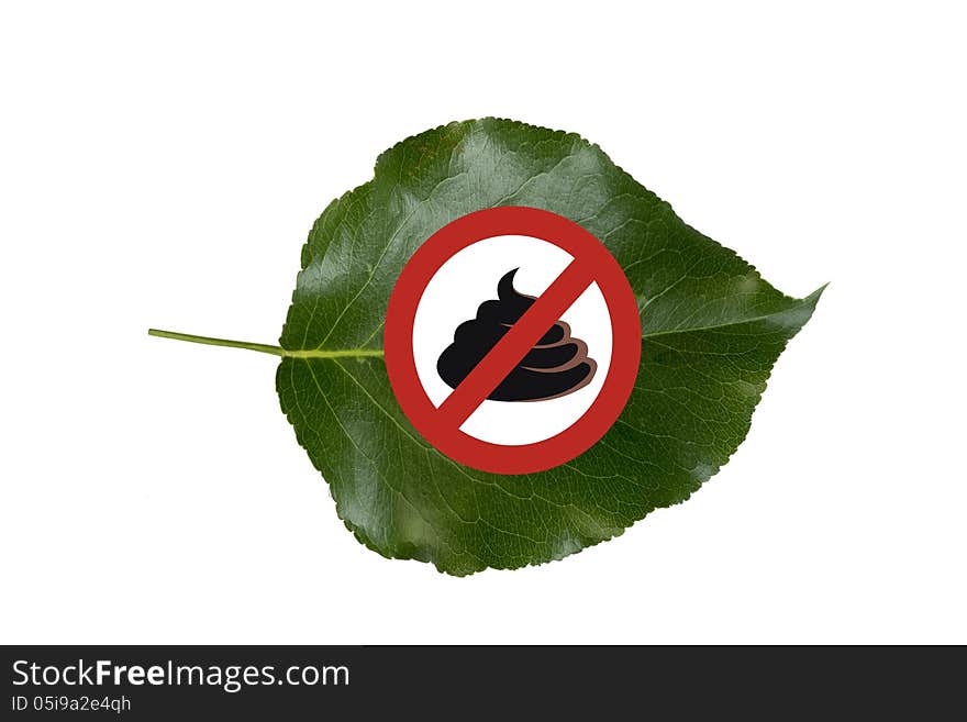 No poop on green leaf. No poop on green leaf.