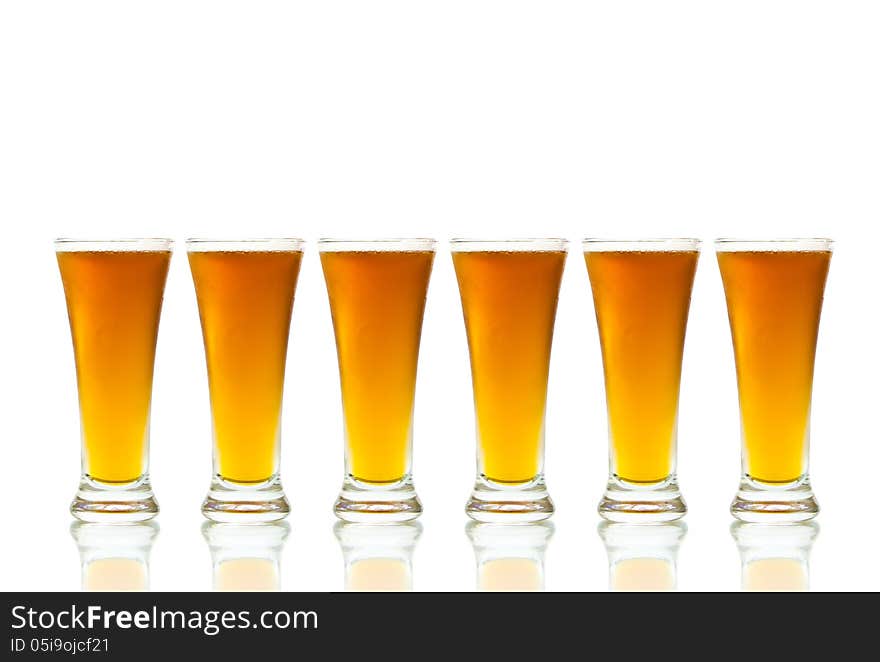 Glasses Of Beer On White Background