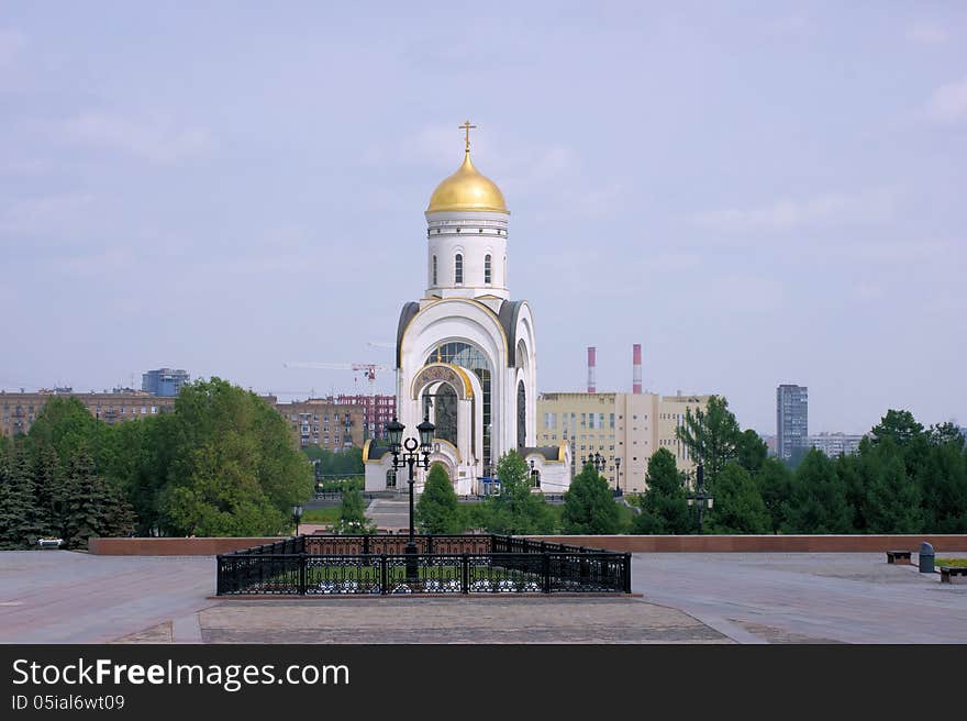 Temple of Saint George in Victory Park in Moscow