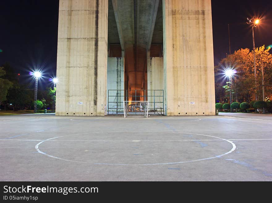 Goal on stone soccer field2