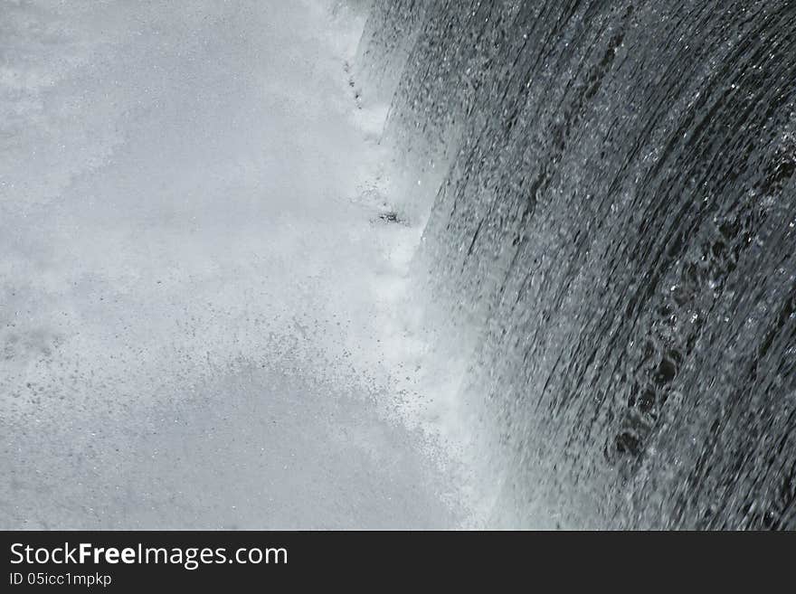 A close-up of a waterfall.