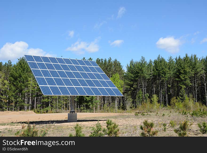 Solar panels under blue sky. Solar panels under blue sky