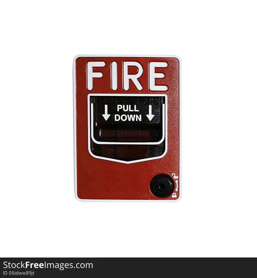 Fire alarm on white background