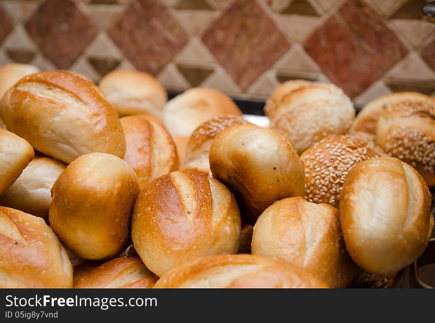 Assorted spread of fresh bread