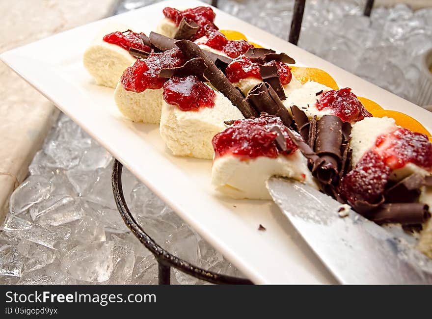 Dessert on a white plate