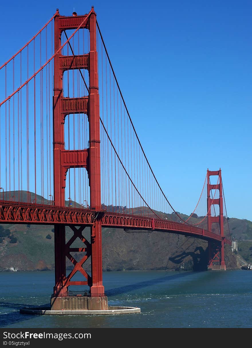 The Golden Gate Bridge is a suspension bridge spanning the Golden Gate, the opening of the San Francisco Bay into the Pacific Ocean. As part of U.S. Route 101 and California State Route 1, the structure links the city of San Francisco to Marin County. It is one of the most internationally recognized symbols of San Francisco.