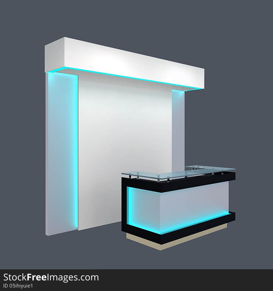 Trade exhibition stand with freeze and counter. Trade exhibition stand with freeze and counter