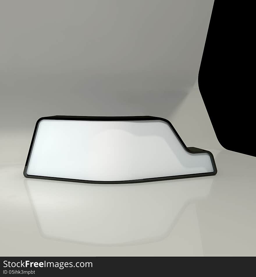 Single white counter in abstract interior. Single white counter in abstract interior