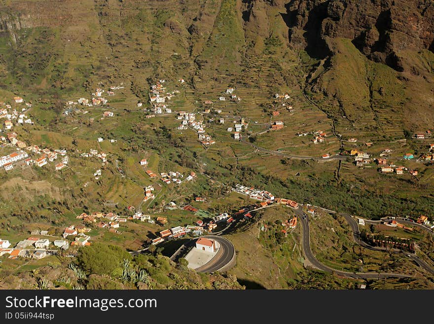 Stunning and beautiful Valle Gran Rey on the island of La Gomera, one of the archipelago of Canary Islands, Spain. Stunning and beautiful Valle Gran Rey on the island of La Gomera, one of the archipelago of Canary Islands, Spain