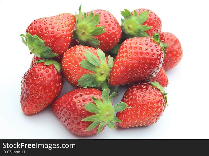 Strawberries isolated on a white background. Strawberries isolated on a white background