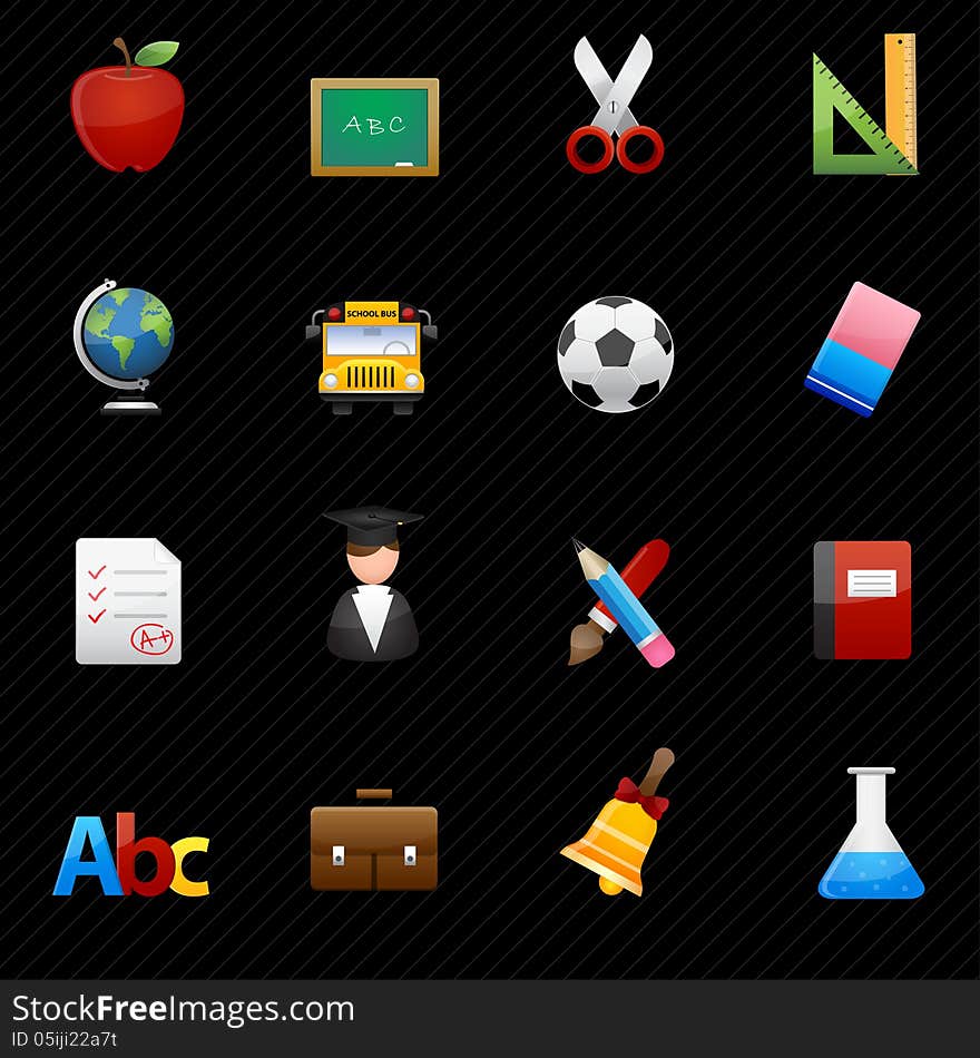 Education study university symbols Icons Set. Education study university symbols Icons Set