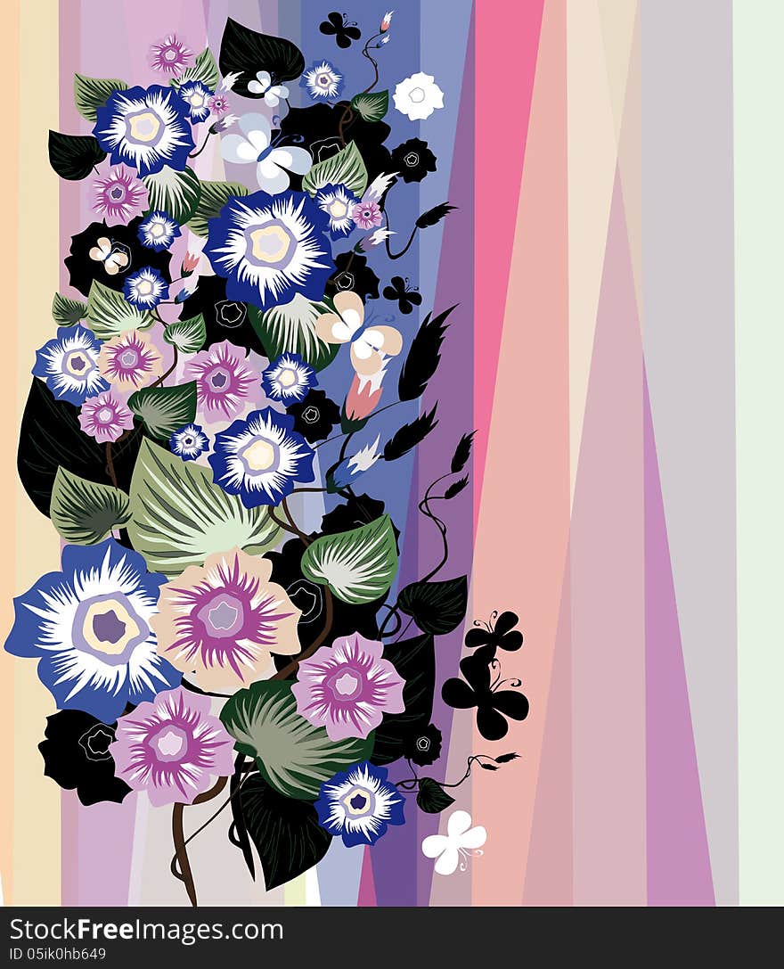 Vector graphic image with flower background. Vector graphic image with flower background