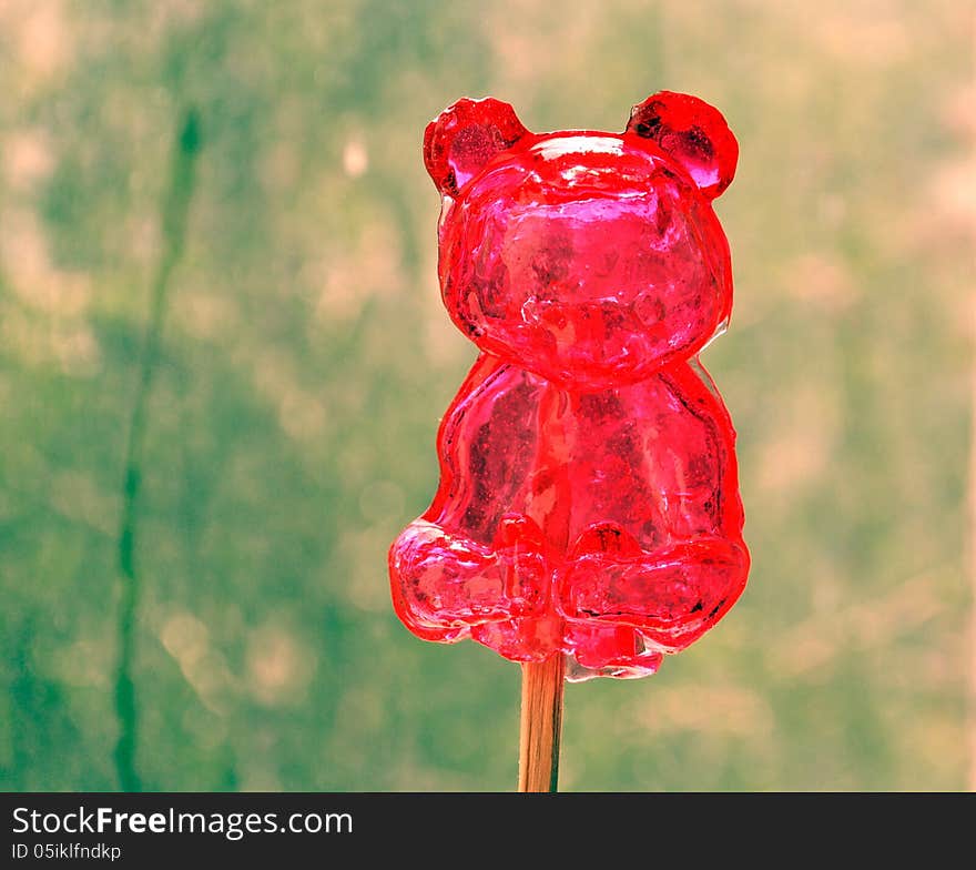 Sweet teddy bear red on the background. Sweet teddy bear red on the background