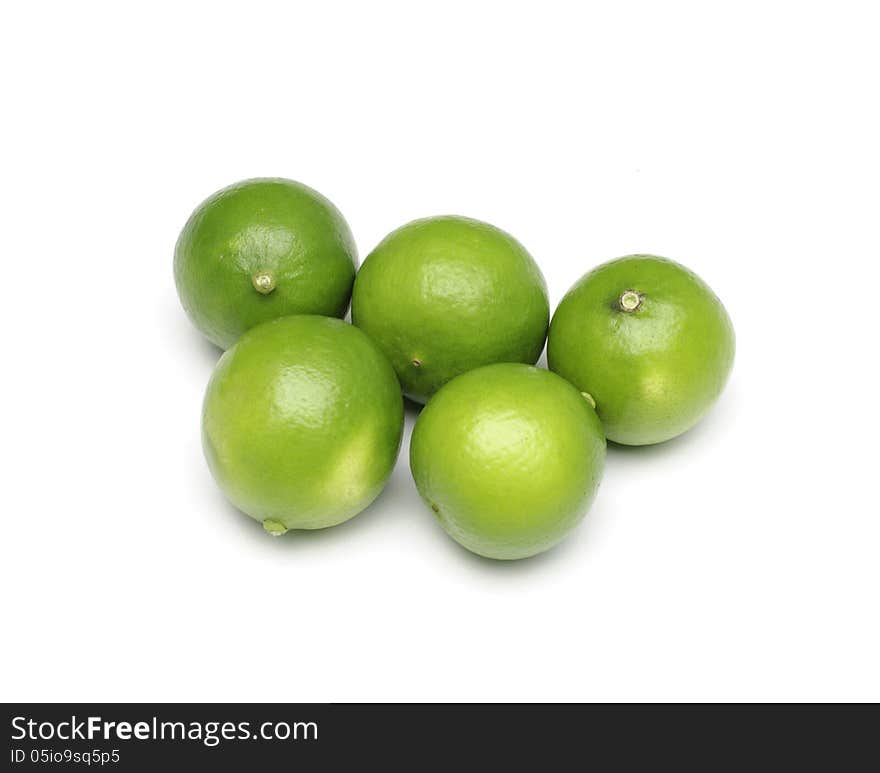 Green Limes Isolated on white background