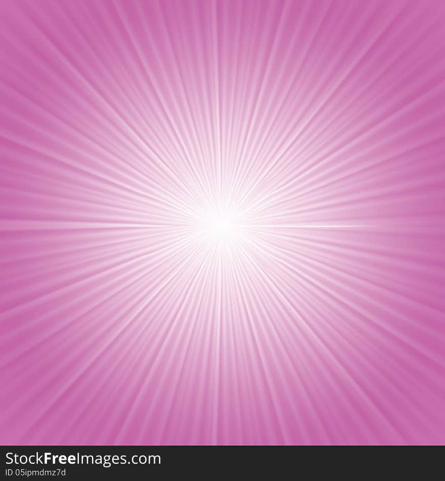 Colorful illustration with pink rays background  for your design