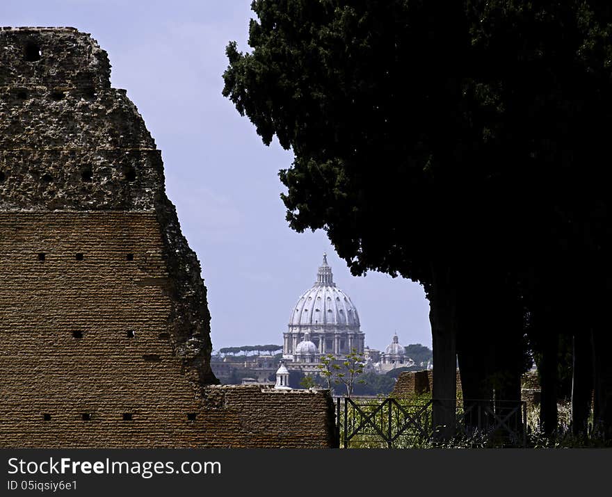 Rome - St Peter s dome from palatino Hill