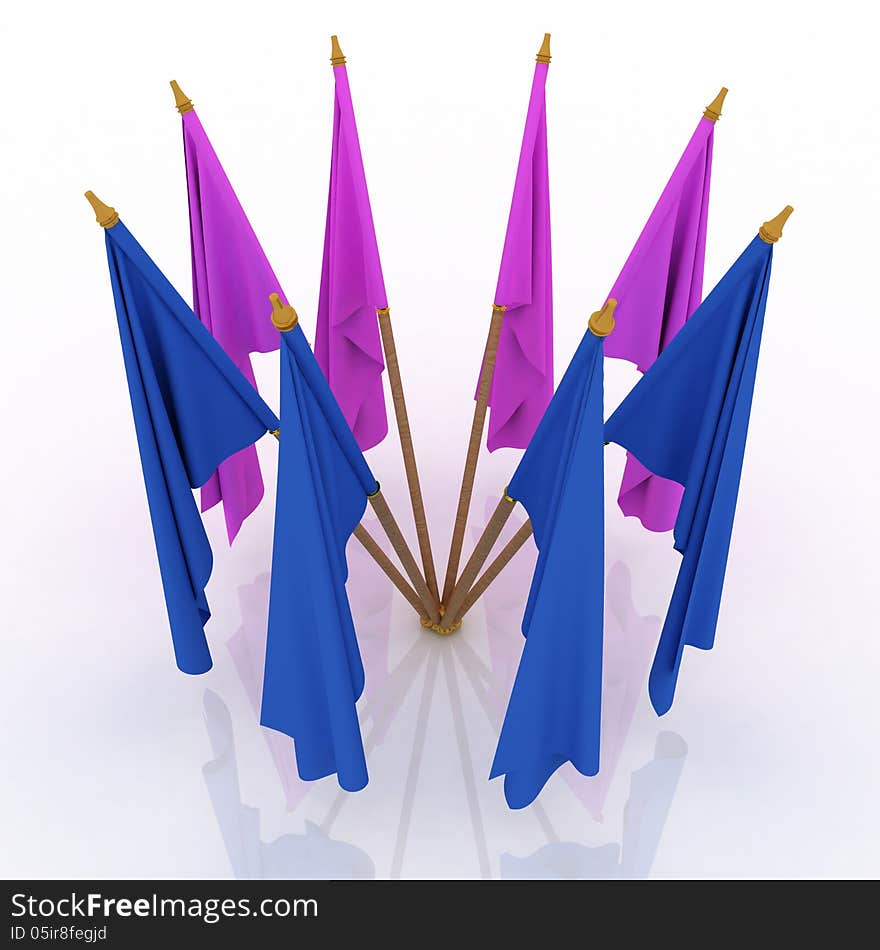 Flags waving on the wind